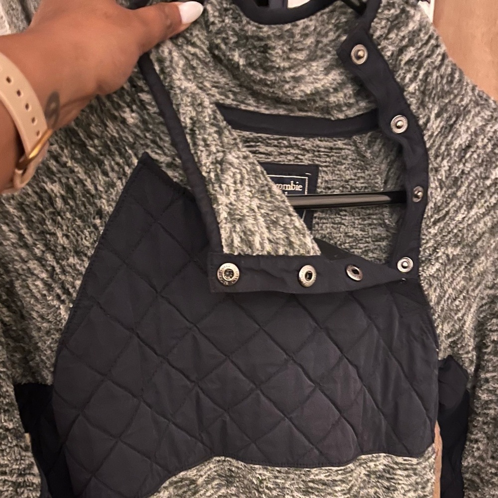 Abercrombie & Fitch Gray and Black Teddy Jacket